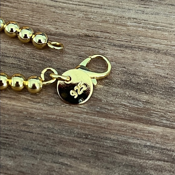 .925 18k gold plated beaded bracelet - Picture 2 of 2